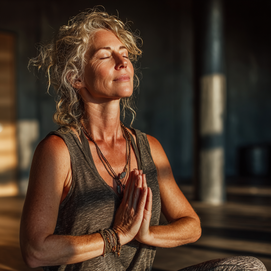 Seniorii practică yoga în parc